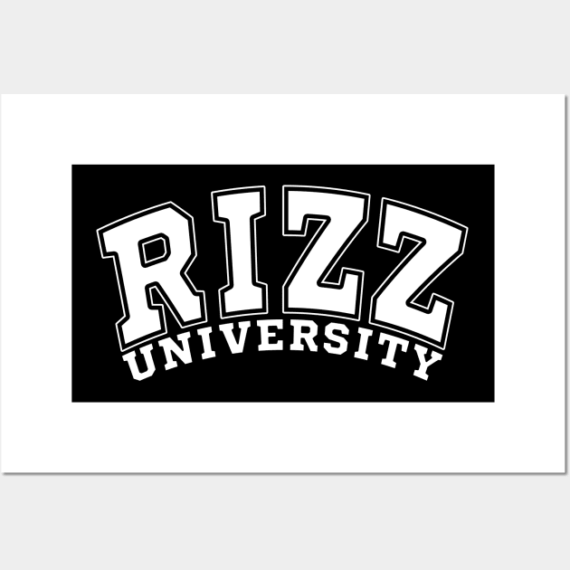 Rizz University Funny Meme W Rizz Wall Art by Daytone